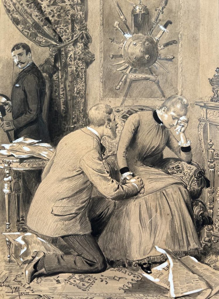 Adrien MARIE (1848-1891)<br /><em>Sulpice se jeta aux pieds d'Adrienne</em>