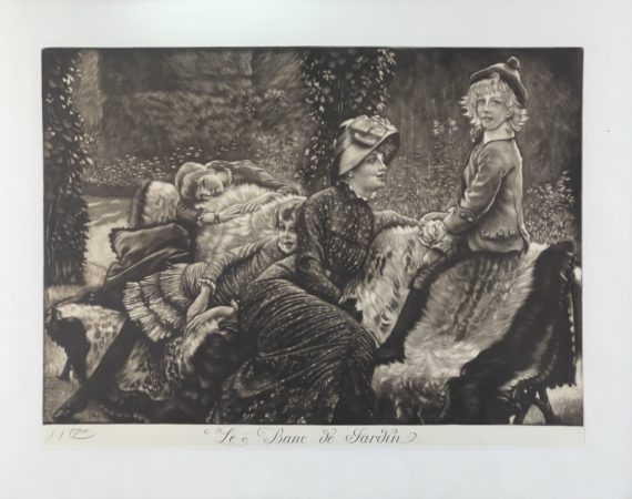 James TISSOT (1836-1902)<br /><em>Le Banc de jardin</em>
