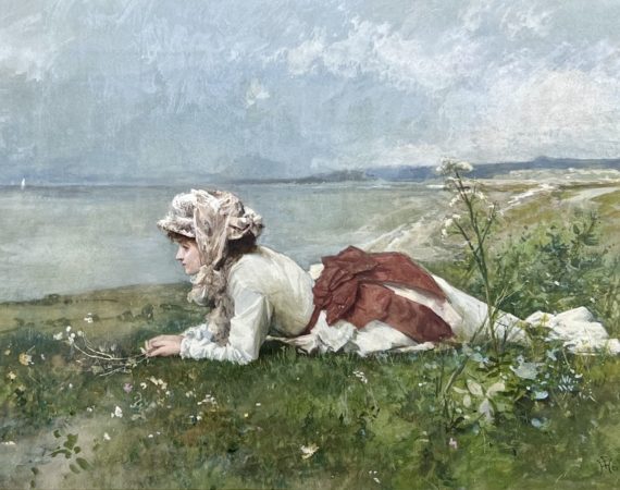 Ferdina﻿nd HEILBUTH (1826-1889)<br /><em>Femme allongée sur un rivage</em>