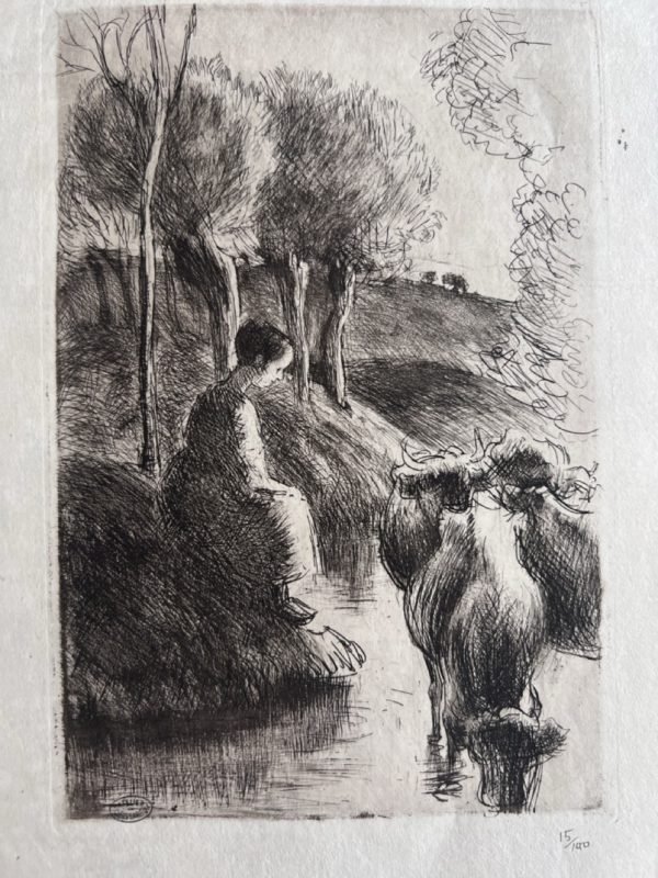 Camille PISSARRO (1830-1903)<br /><em>Vachère au bord de l'eau</em>